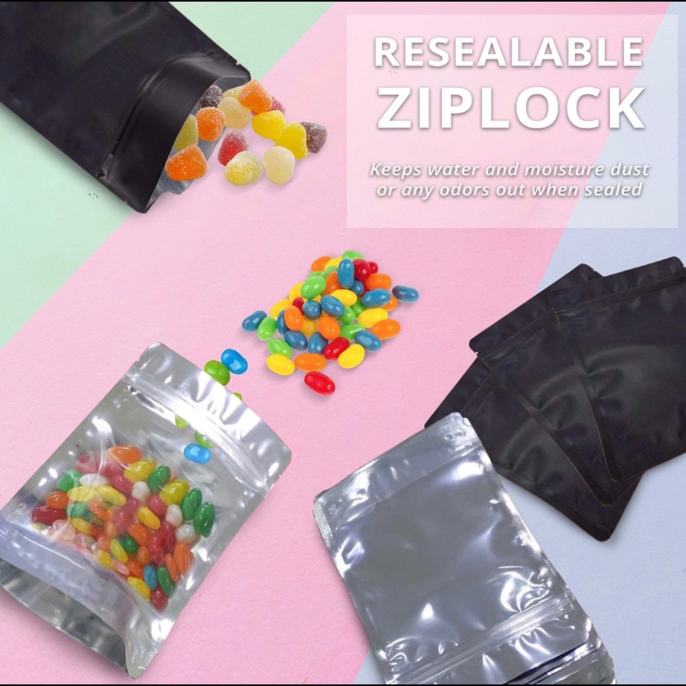 100 Clear Resealable Plastic Mylar Bags 5.5x7.8